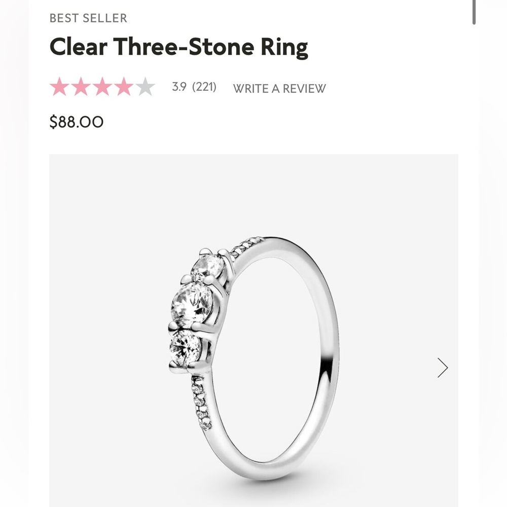 Pandora Clear Three Stone Promise Ring